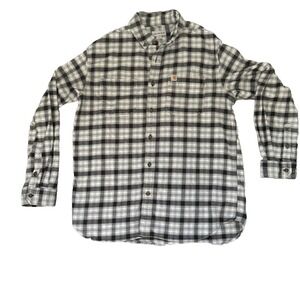 CARHARTT Shirt Mens Long Sleeve Large Black Hamilton Plaid Long Sleeve Relax Fit
